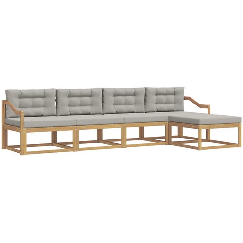 vidaXL Zunanja garnitura za sedenje 4 pcs Bela in svetlo siva, (5000282188) Cene