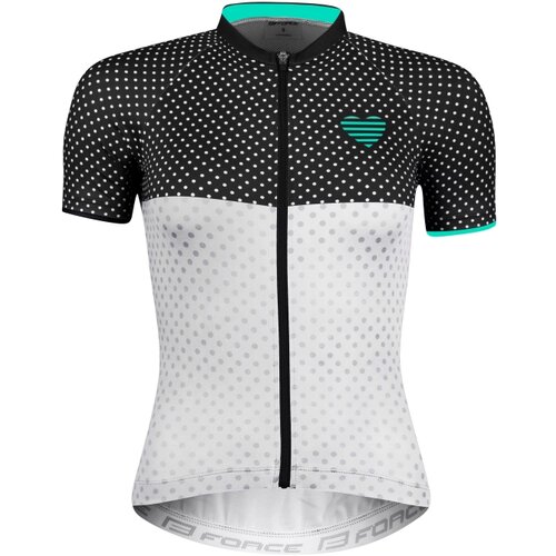 Force Dres POINTS kratki rukav, crno-bela-tirkizna XS Cene