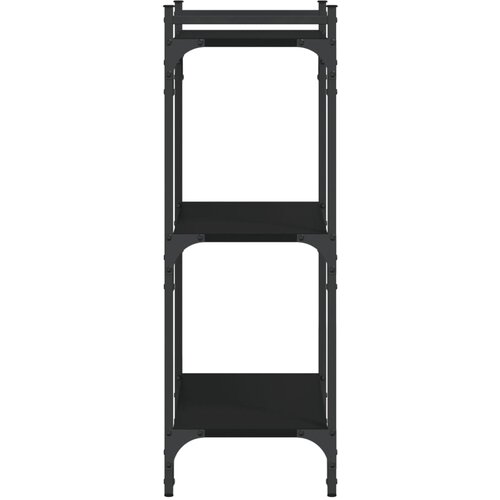 Regal za knjige s 3 razine crni 60x30x86 cm konstruirano drvo Slike