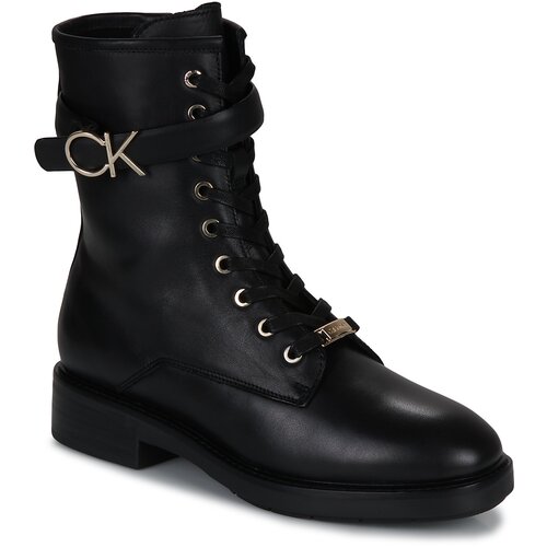Calvin Klein Jeans Pol&amp;scaron;kornji RUBBER SOLE COMBAT BOOT W HW Črna Slike
