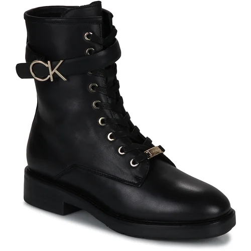 Calvin Klein Jeans RUBBER SOLE COMBAT BOOT W HW Crna