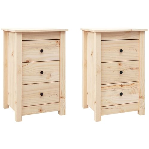 Maison Chic Dvo delni komplet Nočne omarice - Nočne mize 40x35x61,5 cm trdna borovina, (21687442) Slike