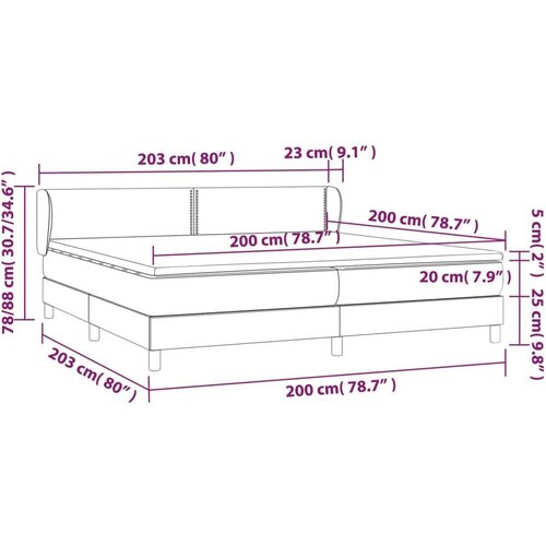  Krevet s oprugama i madracem crni 200x200 cm od umjetne kože Slike