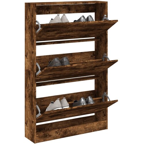  The Living Store Omarica za čevlje dimljeni hrast 80x21x125,5 cm inženirski les - Omarica Za Čevlje, (21442336) Cene