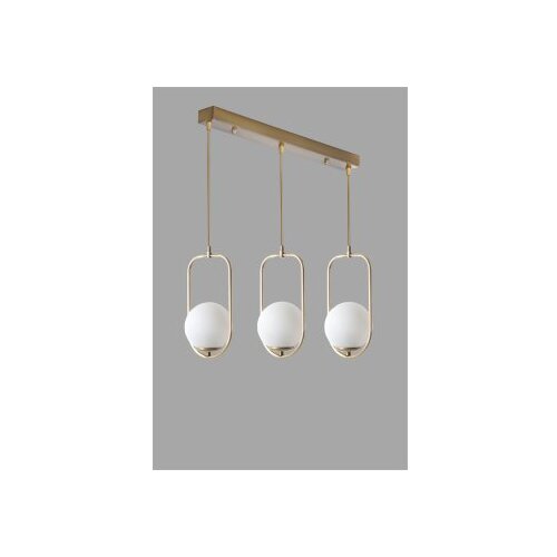 Opviq Ahu 3 Lü Sıralı Beyaz Camlı Eskitme Sarkıt WhiteCopper Chandelier Cene