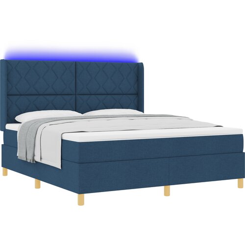 vidaXL Box spring krevet s madracem Plava 180 x 200 cm tkanina Cene