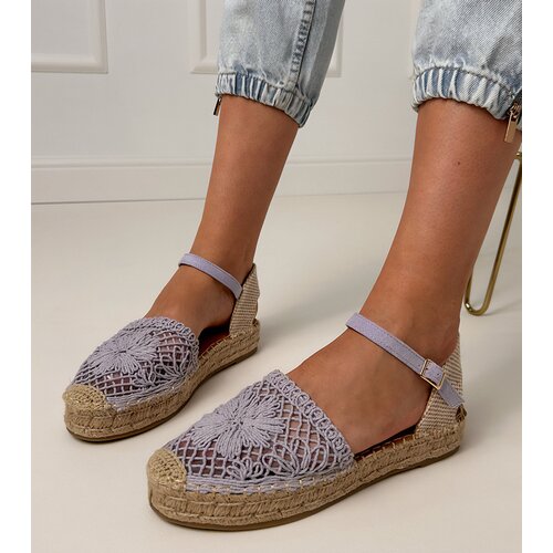 D/CEO Purple perforated espadrille sandals Santos Slike