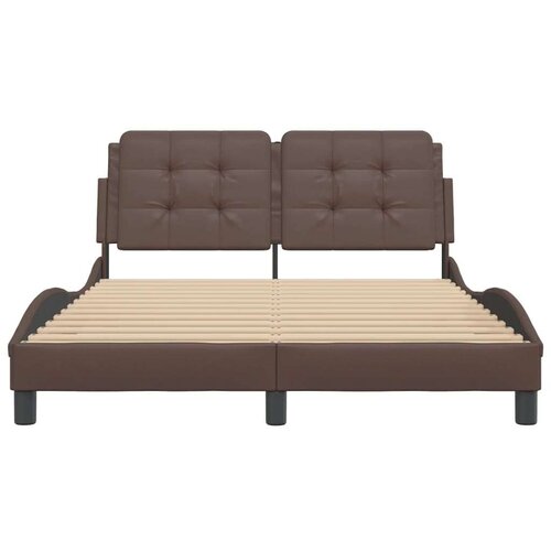 vidaXL Okvir za krevet s uzglavljem smeđi 140x200 cm od umjetne kože Cene