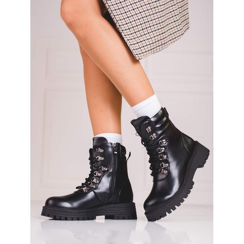 SHELOVET Black lacing women&amp;#039;s ankle boots Shelovet Slike