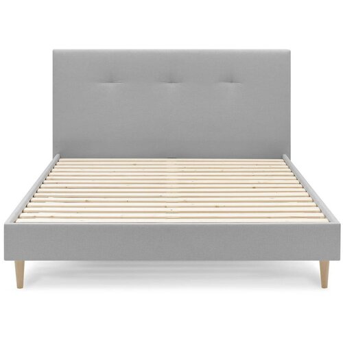 Bobochic Paris Svijetlo sivi tapecirani bračni krevet s podnicom 160x200 cm Tory - Cijene