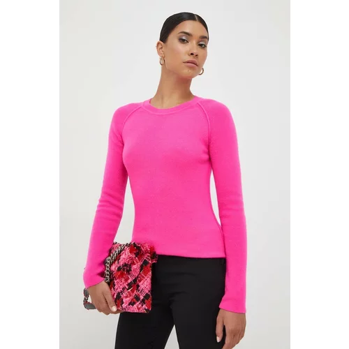 Pinko Pulover s dodatkom vune za žene, boja: ružičasta