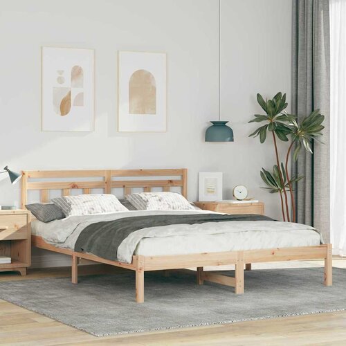  Krevetna konstrukcija Smeđa 150 x 200 cm Čvrsto borovo drvo Cijene