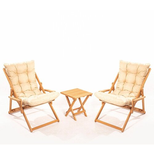 MY005 browncream garden table & chairs set (3 pieces) Slike