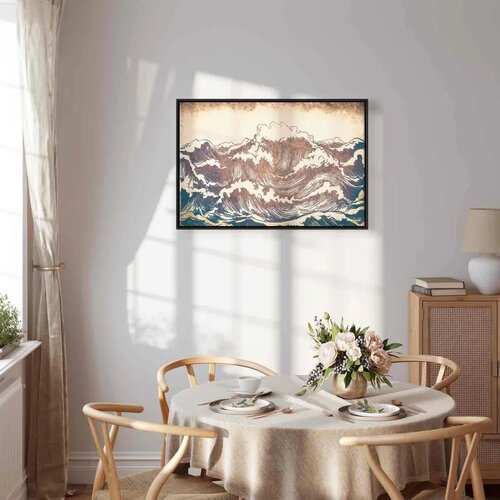  Slika - Giant waves 90x60 U crnom drvenom okviru Slike