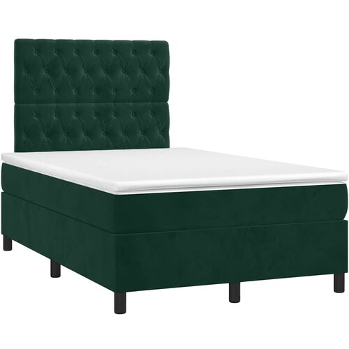  Krevet s oprugama i madracem LED tamnozelenim 120x190 cm bar&amp;scaron;un Slike
