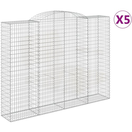  Lučne gabionske ko&amp;scaron;are 5 kom 300x50x220/240cm pocinčano željezo Slike