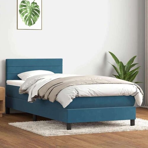 Box Spring krevet s madracem tamnoplavi 80x210 cm baršun Cene