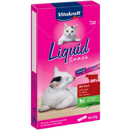 Vitakraft Cat Liquid-Snack govedina & inulin - Varčno pakiranje: 24 x 15 g