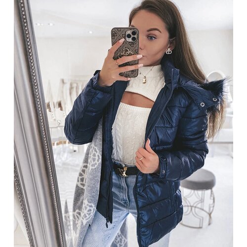Gemre Navy jacket with a fur hood Poisson Slike