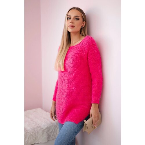 Kesi Włoski Fluffy sweater pink neon Slike