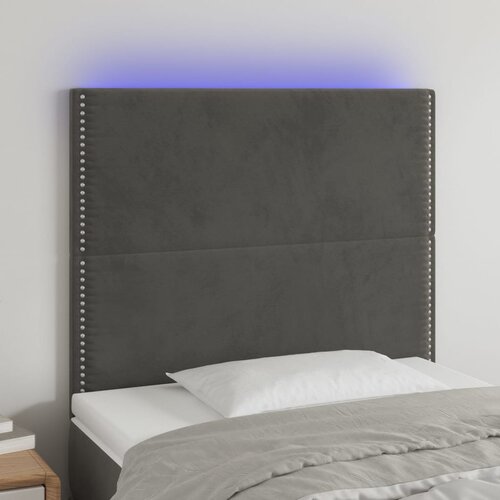  The Living Store LED posteljno vzglavje temno sivo 90x5x118/128 cm žamet - LED Vzglavje, (21441223) Slike