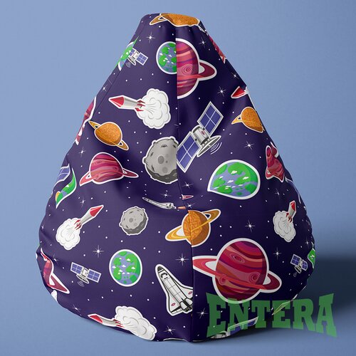 ENTERA Lazy Bag - Plavi svemir sa &scaron;arenim planetama i raketama - 025 Cene