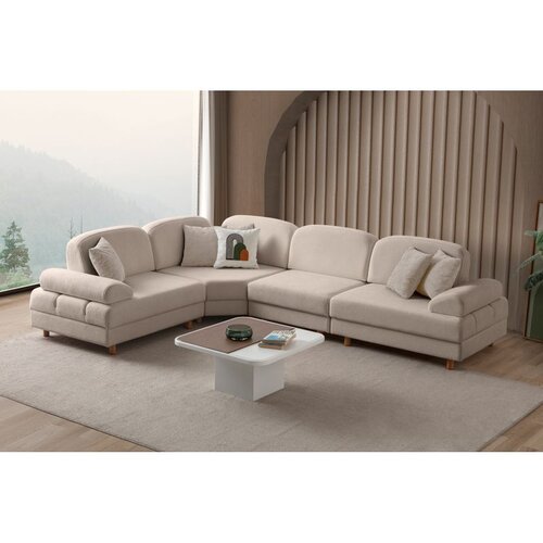Atelier Del Sofa Aries Modular M ugaona garnitura na razvlačenje 315 &amp;times; 230 cm, boja kafe s mlekom Slike