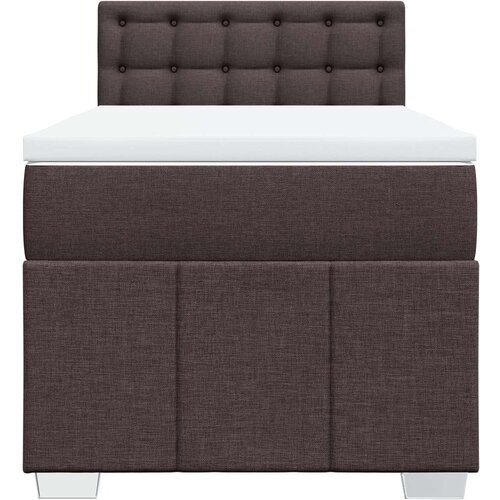 VidaXL Box spring postelja z vzmetnico temno rjava 80x200 cm blago, (21306607) Slike