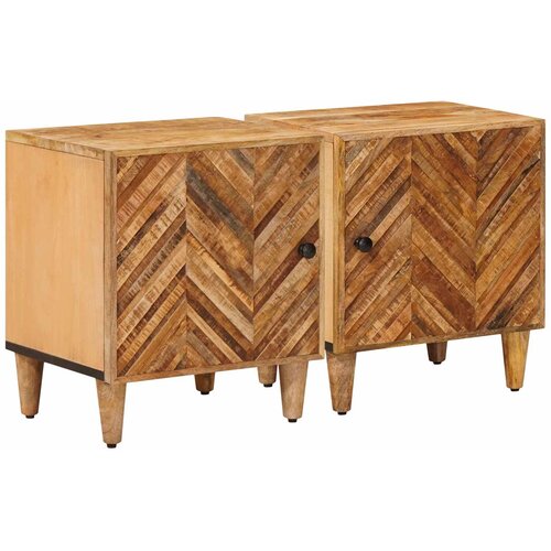 vidaXL Noćni ormarić 2 kom. Smeđa 40 x 33 5 x 46 cm Čvrsto drvo manga - 2 Cijene