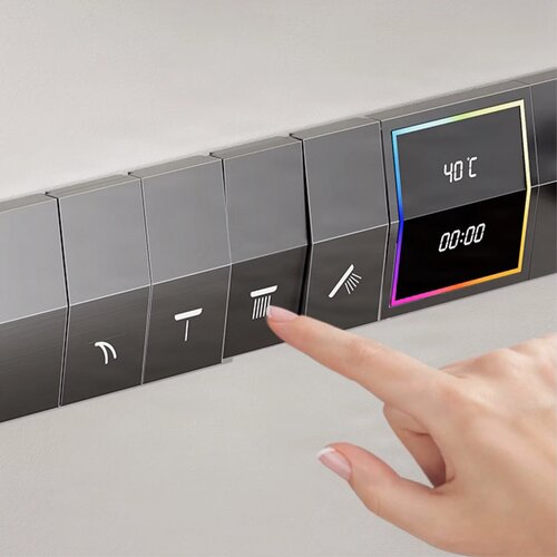 ELITE EDITION Luksuzni podometni tu&amp;scaron; sistem BCS1050 z inteligentnim LED zaslonom &amp;mdash; Mat črna &amp;mdash; Dva izliva Slike