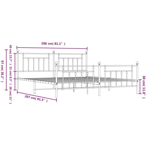  okvir kreveta uzglavlje i podnožje bijeli 200x200 cm Slike