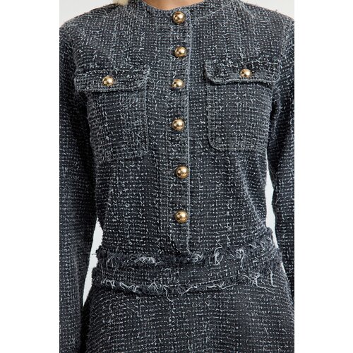 Trendyol Gray Mini Pocket Detailed Denim Dress Slike