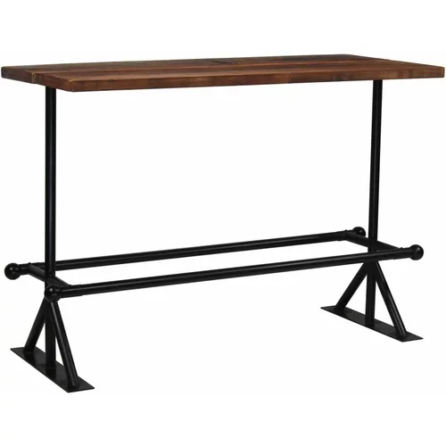  Barski stol od masivnog obnovljenog drva 150x70x107 cm tamno smeđi