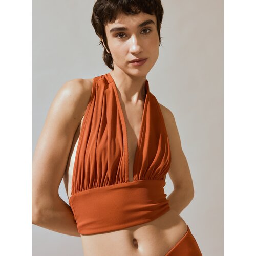 Reserved Kratki halter top - boja mandarine Cene