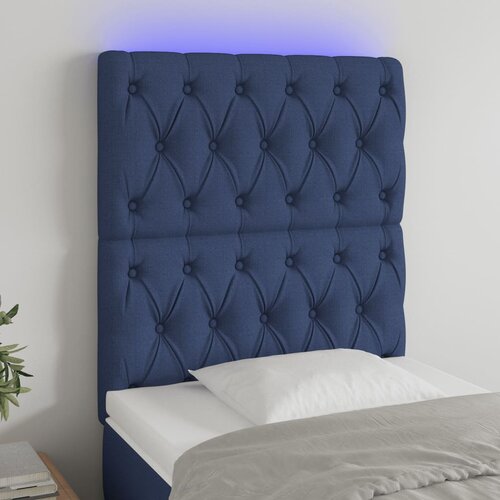 vidaXL LED uzglavlje plavo 80x7x118/128 cm od tkanine Cijene