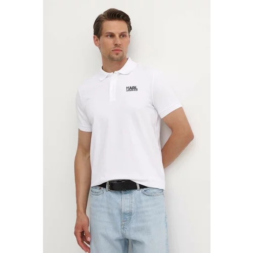 Karl Lagerfeld Polo majica za muškarce, boja: bijela, s tiskom, 543235.745088