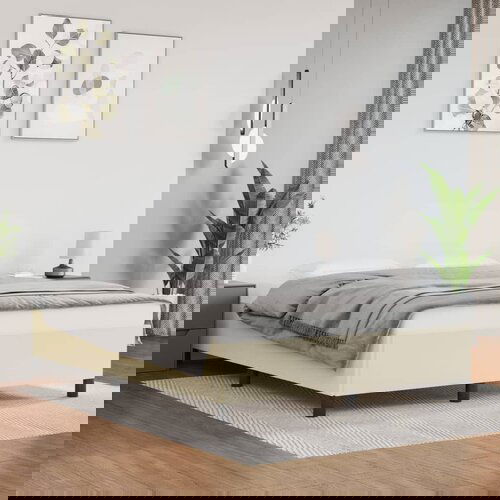 VidaXL Okvir za krevet krem 140x200 cm od umjetne kože Slike