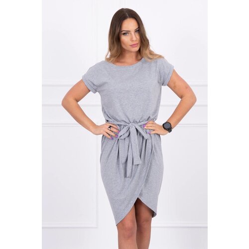 Kesi Tied dress with a clutch bottom in gray color Slike