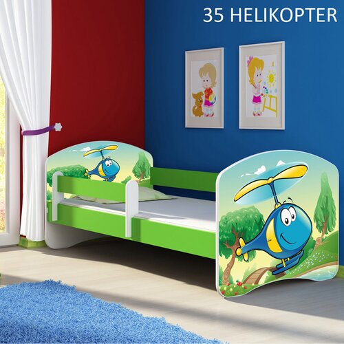  Dječji krevet ACMA s motivom, bočna zelena 180x80 cm 35 Helikopter Cene