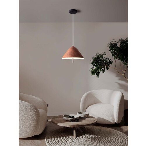 Nova Luce Kovinska LED viseča svetilka v naravni barvi s kovinskim senčilom &amp;oslash; 40 cm Oros &amp;ndash; Slike
