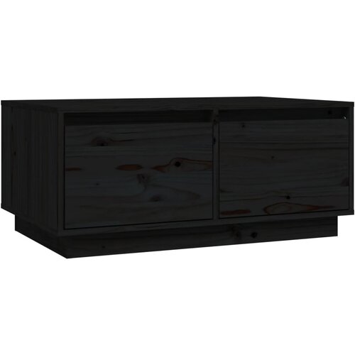 Maison Chic Klubska mizica - kavna mizica - Nizka mizica črna 80x50x35 cm trdna borovina, (21753482) Slike