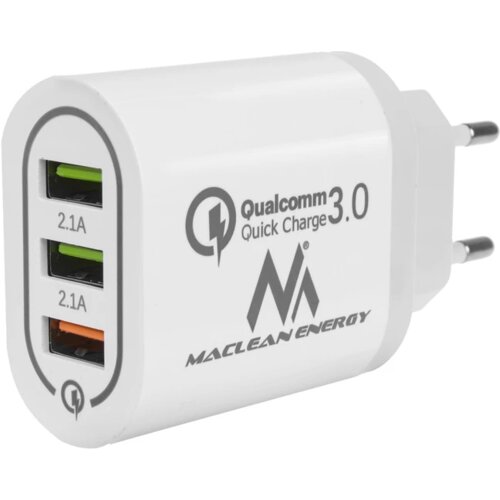 Maclean Polnilec 2x USB 1x QC 3.0 MCE-479W bel, (20444271) Cene