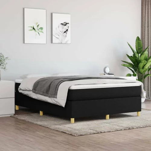  Box spring postelja z vzmetnico črna 140x200 cm blago, (20726902)