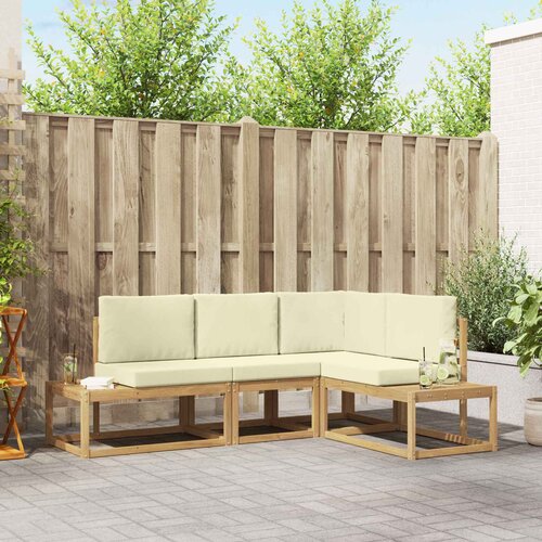  Set vanjskih sofa 3 Komad Bijela i krem Poliester Slike