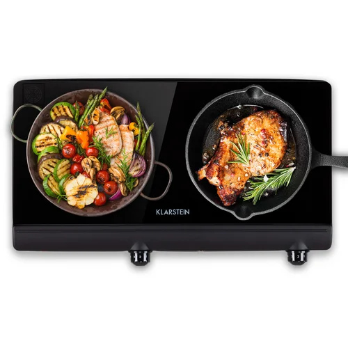 Klarstein Cookbuddy, dvojna kuhalna plošča, 2400 W, 5 stopenj moči, steklokeramika