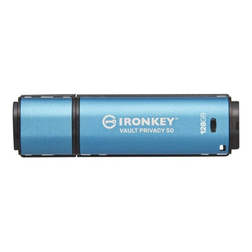 Kingston Technology IronKey Vault Privacy 50 USB izbrisivi memorijski pogon 128 GB USB Tip-A 3.2 Gen 1 (3.1 Gen 1) Crno, Plavo Cijene