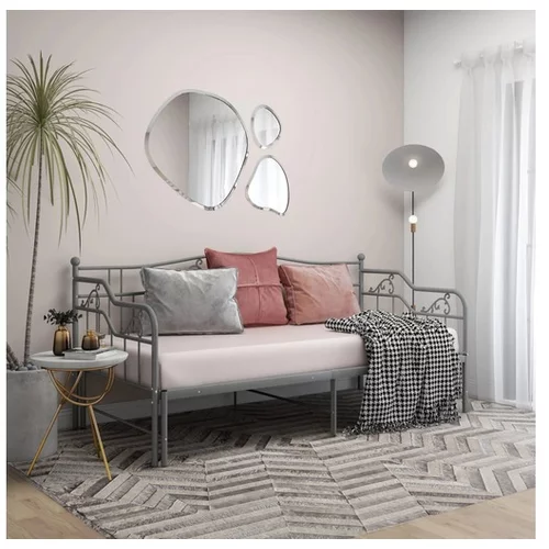  Izvlečni posteljni okvir siv iz kovine 90x200 cm