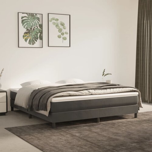 vidaXL Vzmetnica z žepkasto vzmetjo temno siva 160x220x20 cm žamet Cene