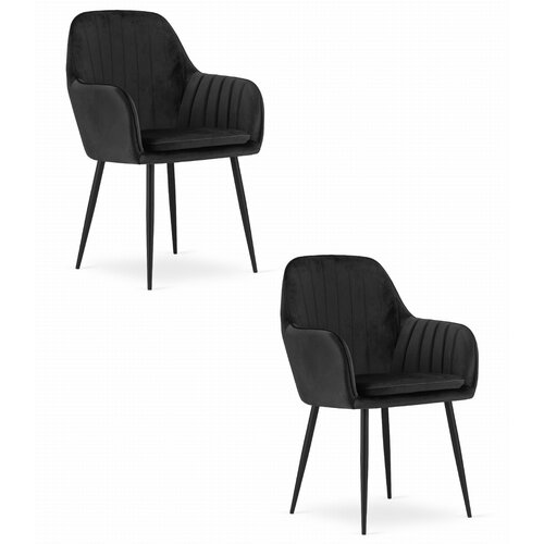 Brandless LUGO stol - črn žamet / črne noge x 2, (22030718) Slike