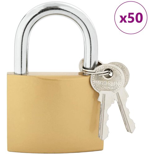 vidaXL U zaklep s ključi 50 pcs Medenina elezo, (5000214285) Cene